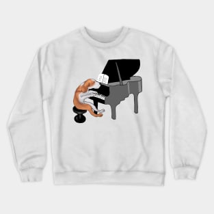 Dog Playing Piano Funny Crewneck Sweatshirt